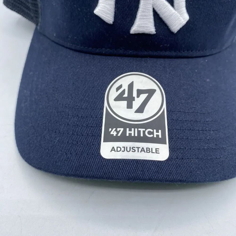New York Yankees 47 Hitch Trucker Hat Mens OSFA Snapback MLB Baseball Blue NWOT
